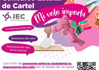 Concurso Estatal de Cartel, IEC Coahuila, Hasta el 30 de septiembre, chrome-extension://efaidnbmnnnibpcajpcglclefindmkaj/https://www.iec.org.mx/v1/images/slide/convocatoria_mi_voto_importa/Convocatoria%20Cartel%20Mi%20voto%20importa_v14.pdf